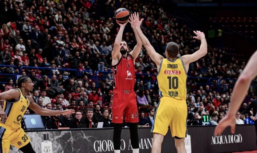 Euroleague: Τρίτη σερί νίκη με... 100άρα για την Αρμάνι Μιλάνο thumb